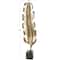 33" Gold Aluminum Bird Feather Sculpture with Black Marble Base
